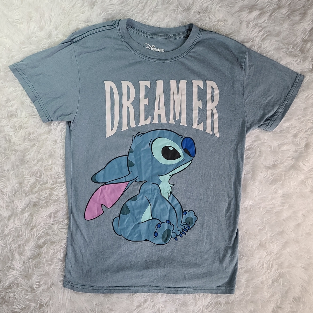 Disney Leo & Stitch Blue Dreamer T-Shirt Size Small